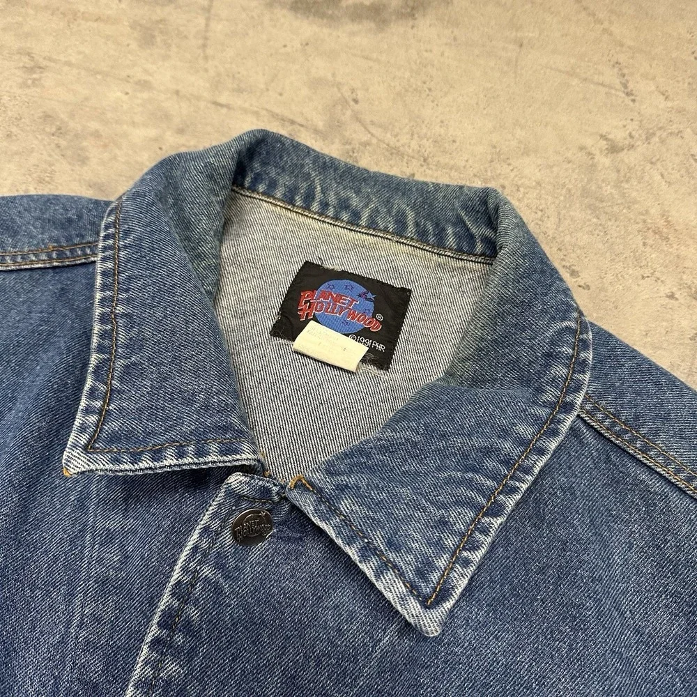 Vintage 1991 Planet Hollywood Atlantic City Jean‎ Jacket XL